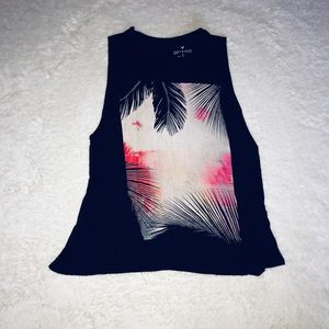 Muscle tank palm tree print